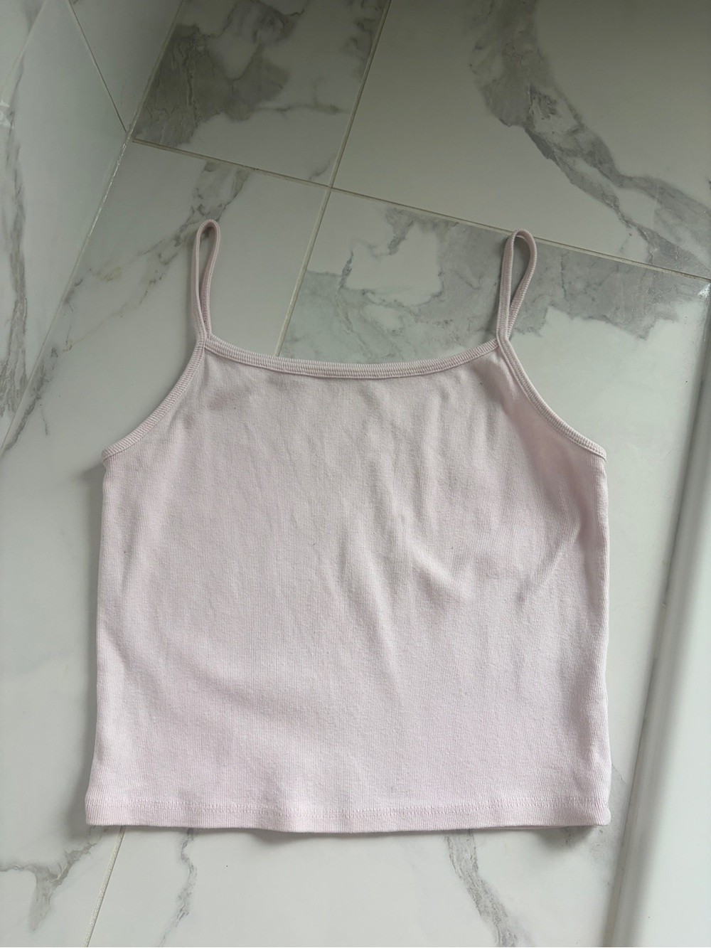 Harlow Light Pink Ribbed Camisole Tank